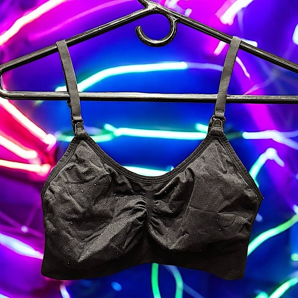 Elegant Black Women's maternity nursing bra LARGE no call outs or stains